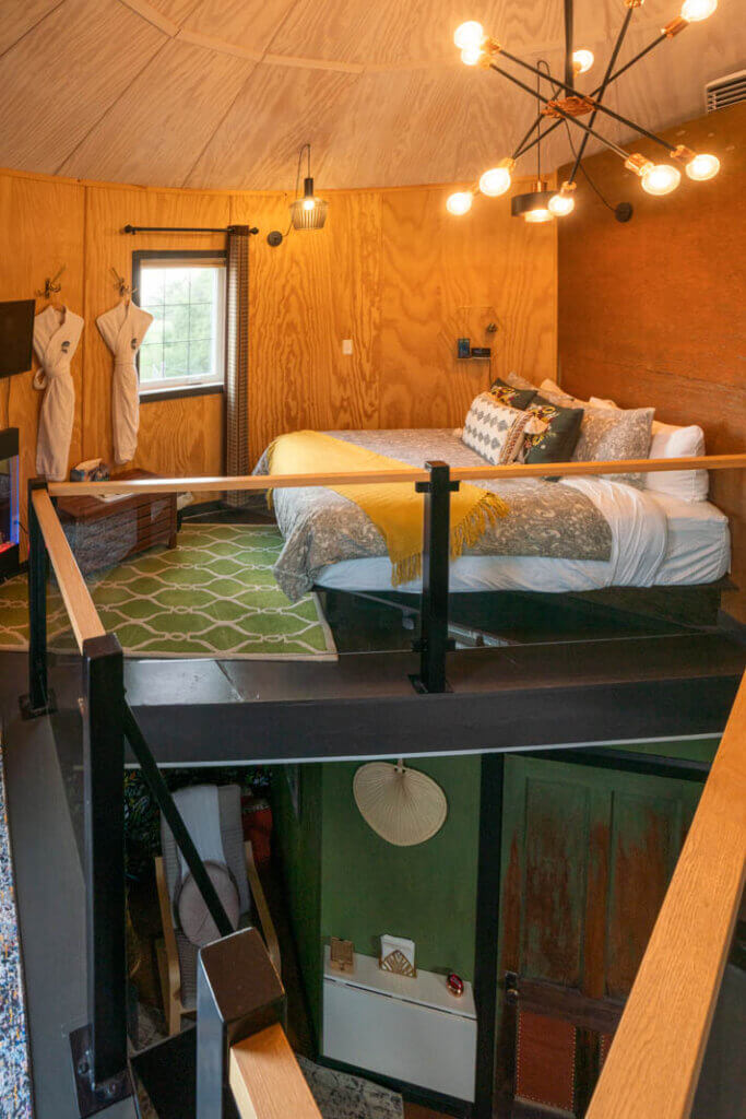 view of the upstairs bedroom at Alive Sky Lodge in Saskatchewan Canada