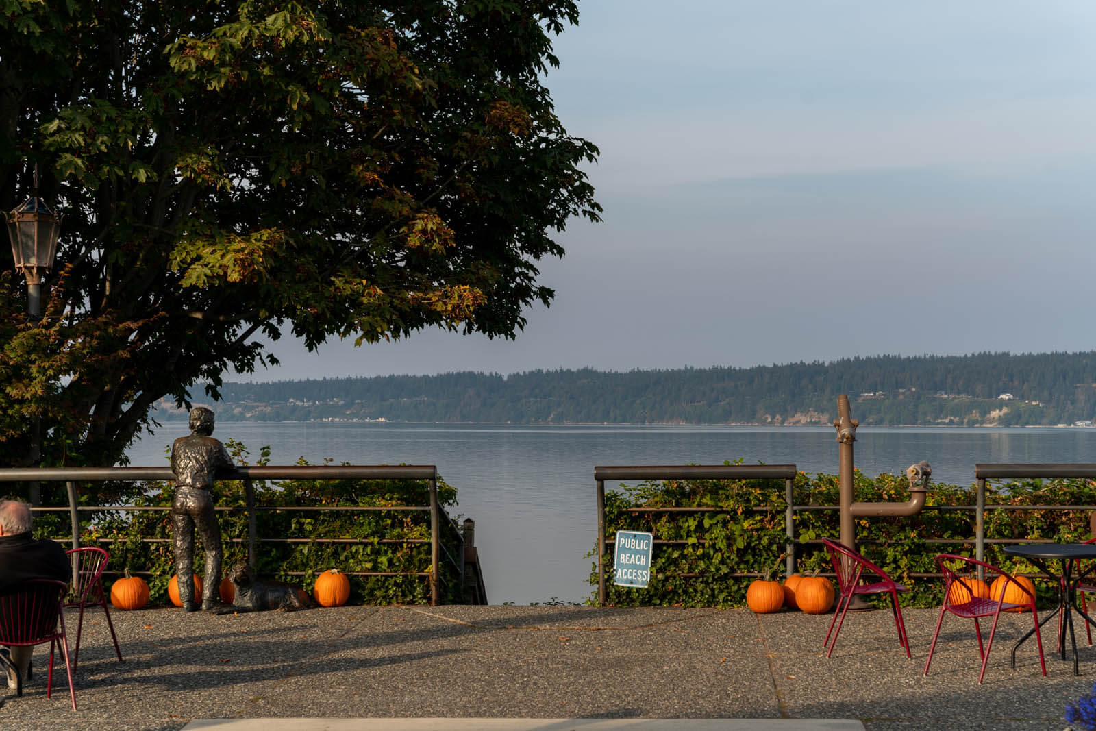 view of the waterfront in Langley, Washington on Whidbey Island