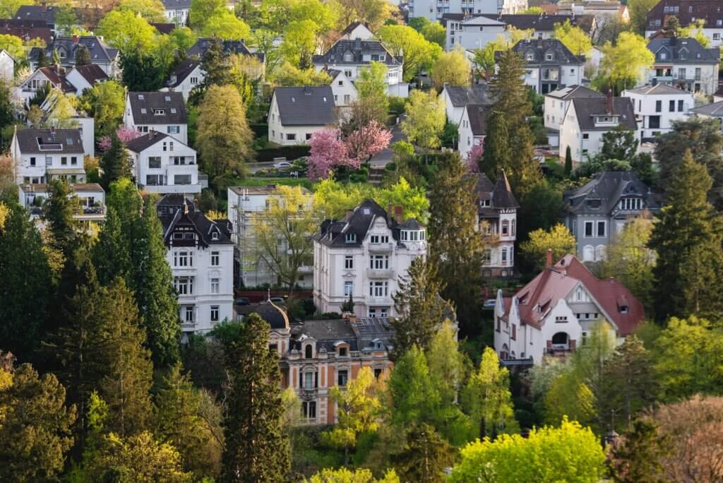 views from the Nerobergbahn funicular in Wiesbaden Germany