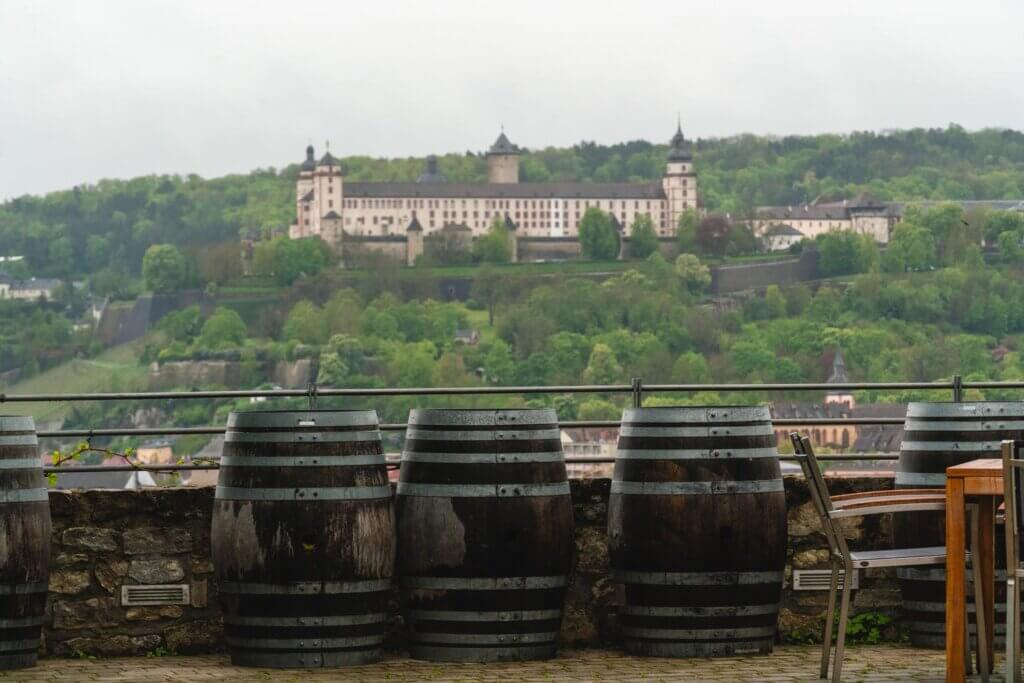 views of Fortress Marienberg from Weingut am Stein in Wurzburg Germany