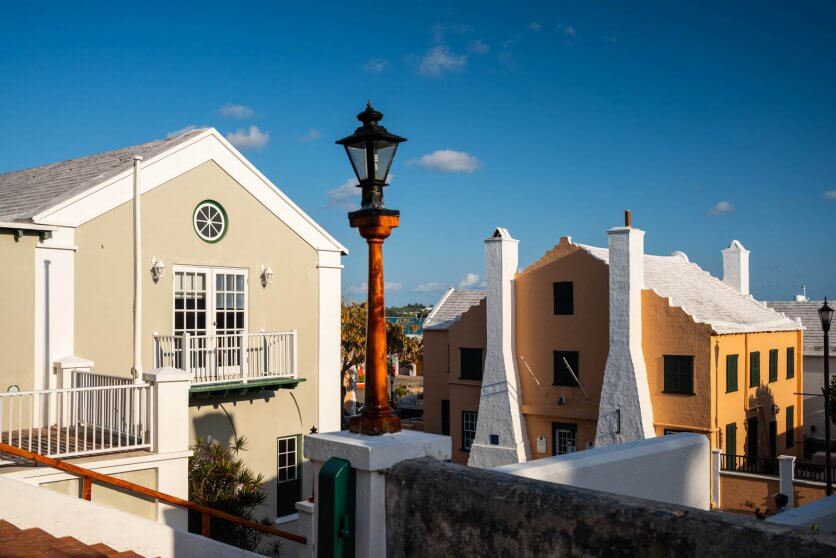 views of the buildings in St Georges Bermuda