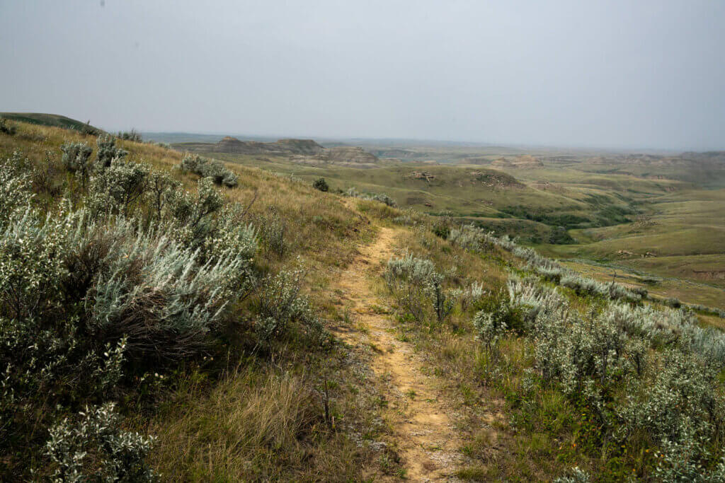 views of the prairie and buttes in Grasslands National Park East Block in Saskatchewan Canada