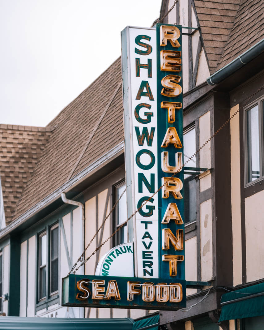 vintage sign in the village of Montauk in the Hamptons New York