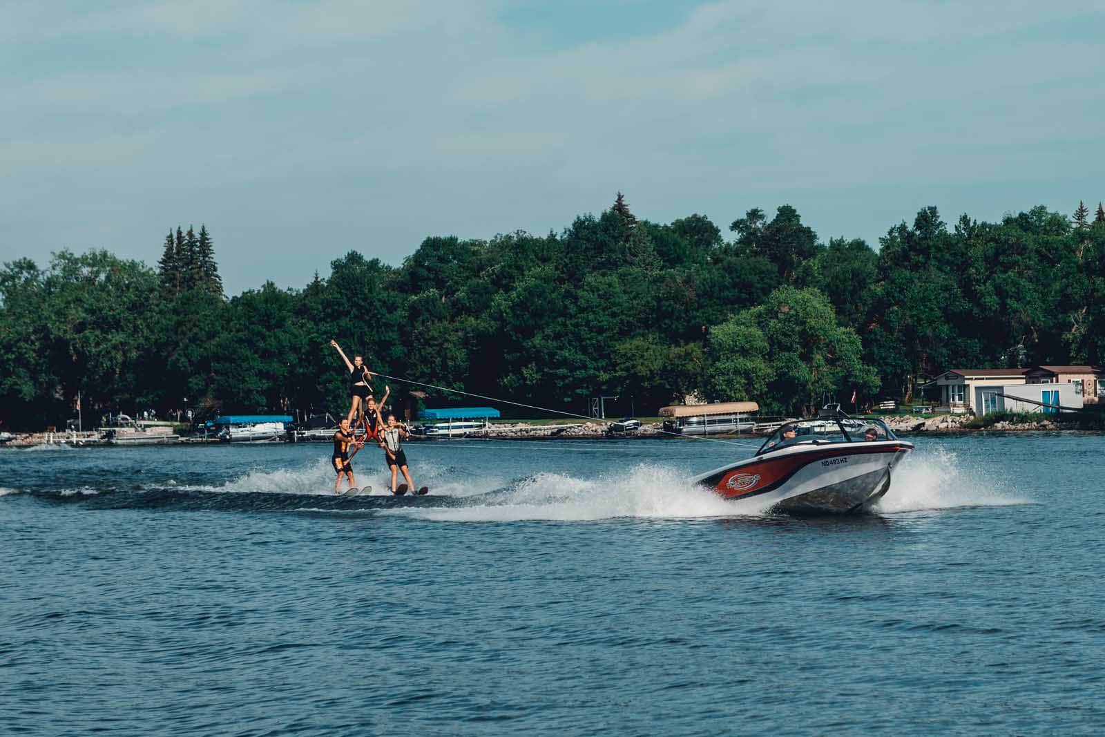 Lake Metigoshe water skiiers