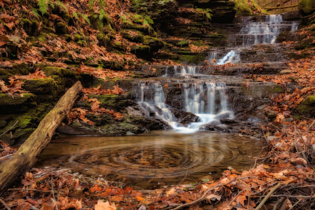 waterfall-at-Falling-Water-Preserve-in-Saugerties-NY-in-the-fall