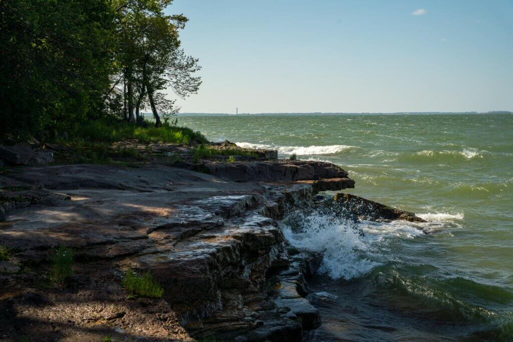waterfront views along the North Shore Loop Trail on Kelleys Island in Ohio