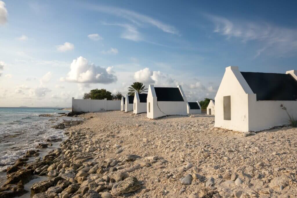 white slave huts in Bonaire